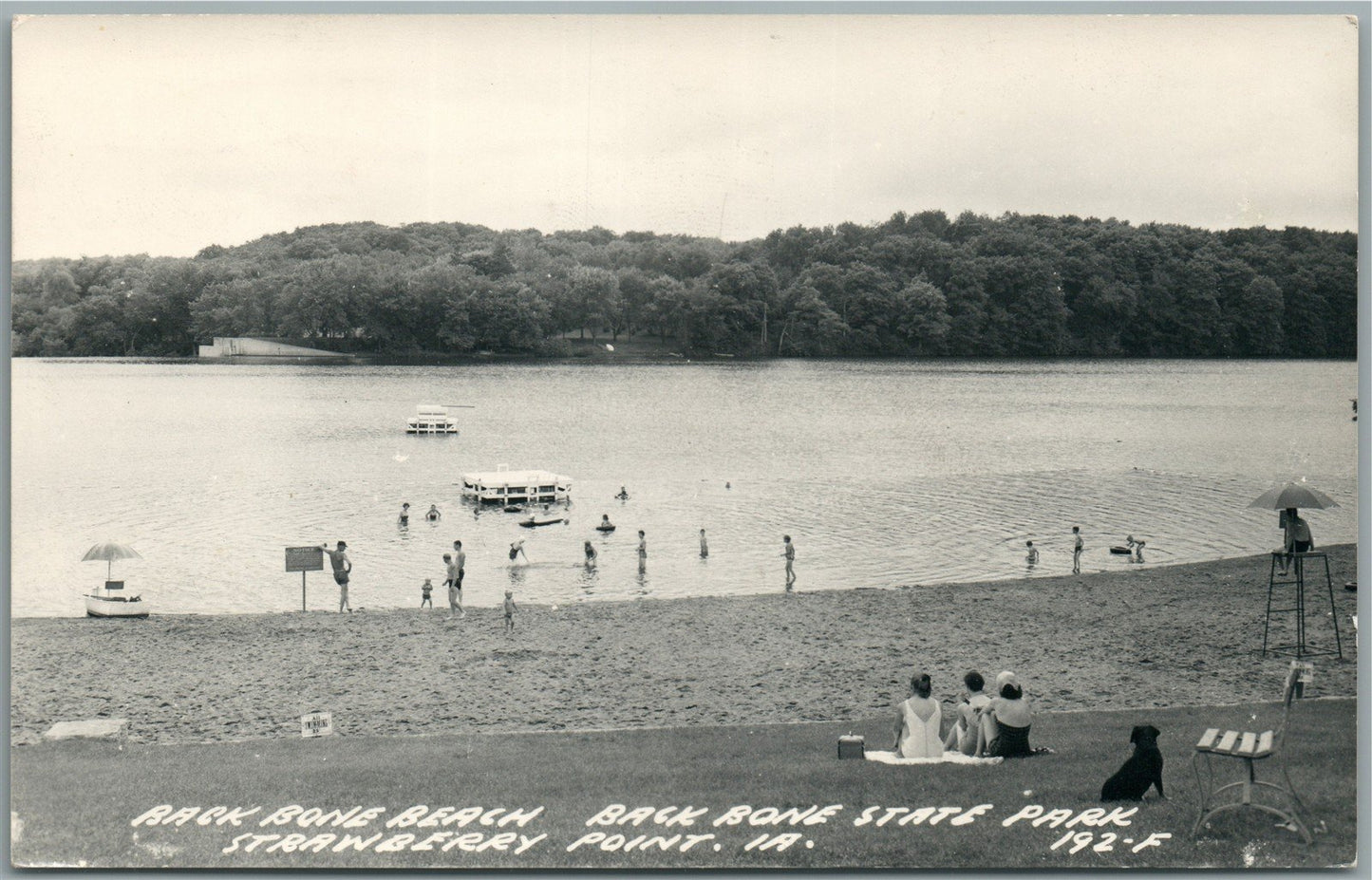 STRAWBERRY POINT IA BACK BONE BEACH VINTAGE REAL PHOTO POSTCARD RPPC