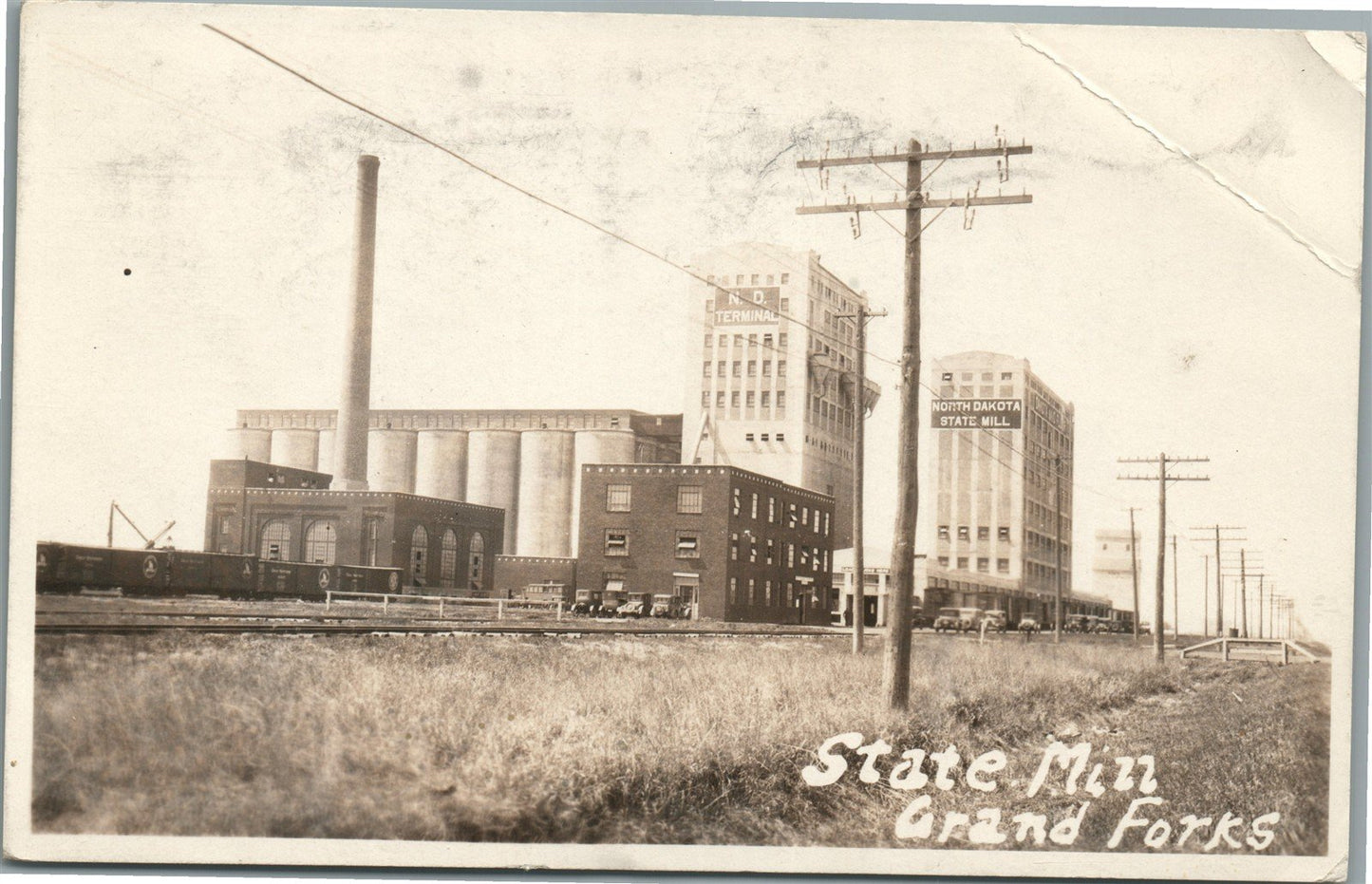 GRAND FORKS ND STATE MILL ANTIQUE REAL PHOTO POSTCARD RPPC