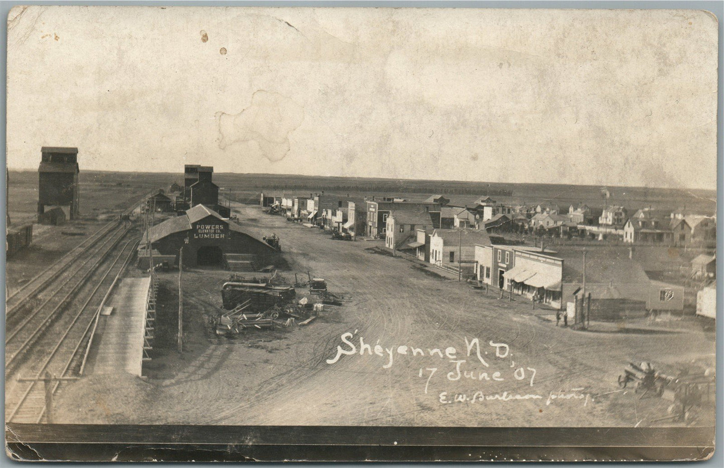 SHEYENNE ND 1907 ANTIQUE REAL PHOTO POSTCARD RPPC