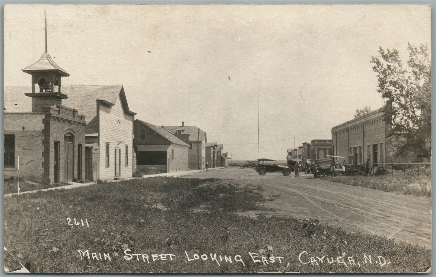 CAYUGA ND MAIN STREET ANTIQUE REAL PHOTO POSTCARD RPPC