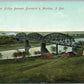 BISMARK & MANDAN ND MISSOURI RIVER BRIDGE ANTIQUE POSTCARD