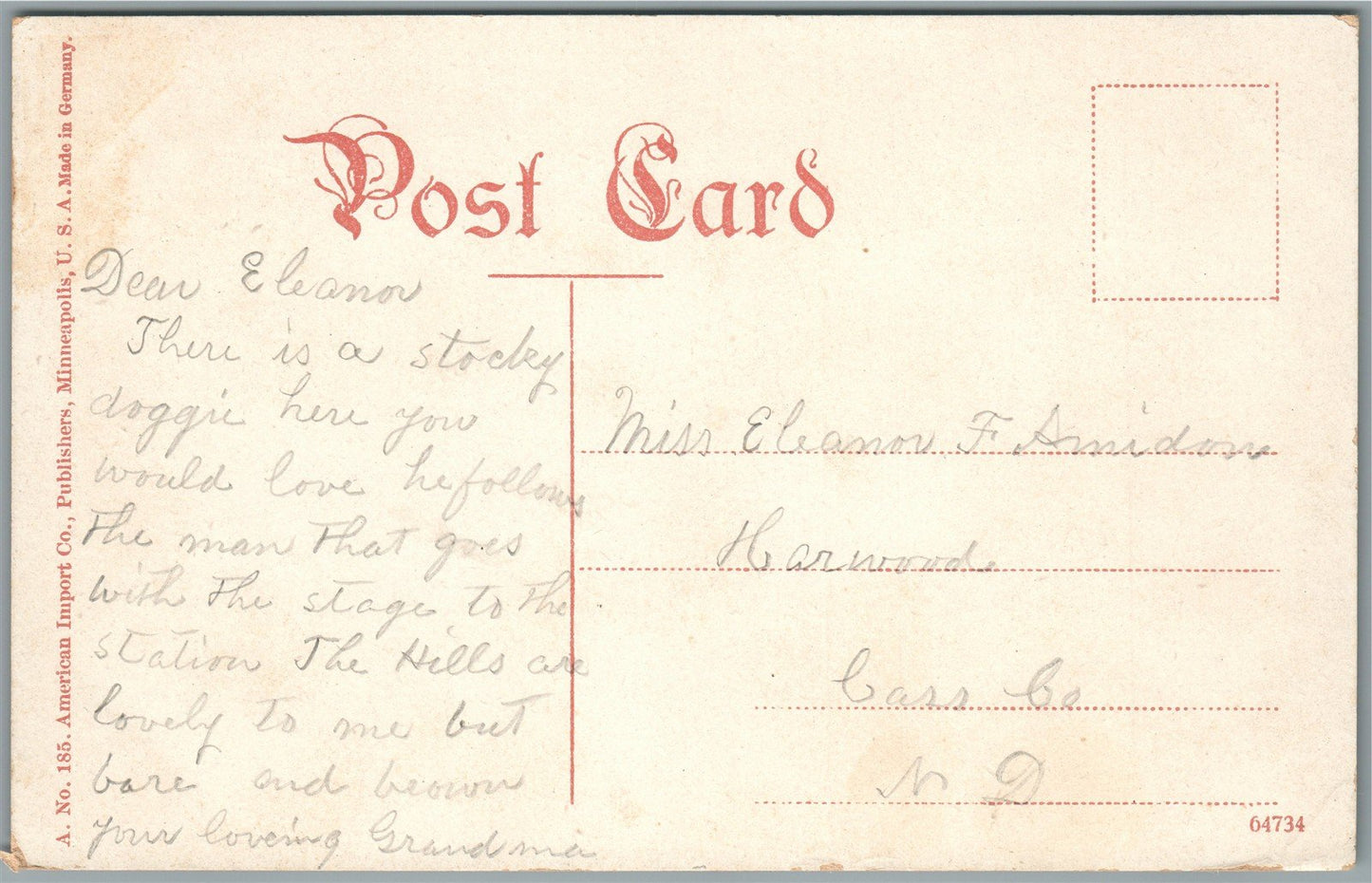 BISMARK & MANDAN ND MISSOURI RIVER BRIDGE ANTIQUE POSTCARD