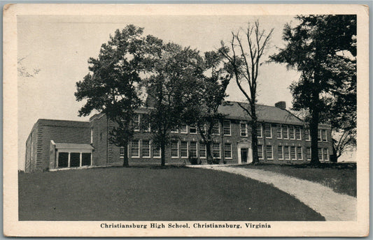 CHRISTIANSBURG VA HIGH SCHOOL ANTIQUE POSTCARD
