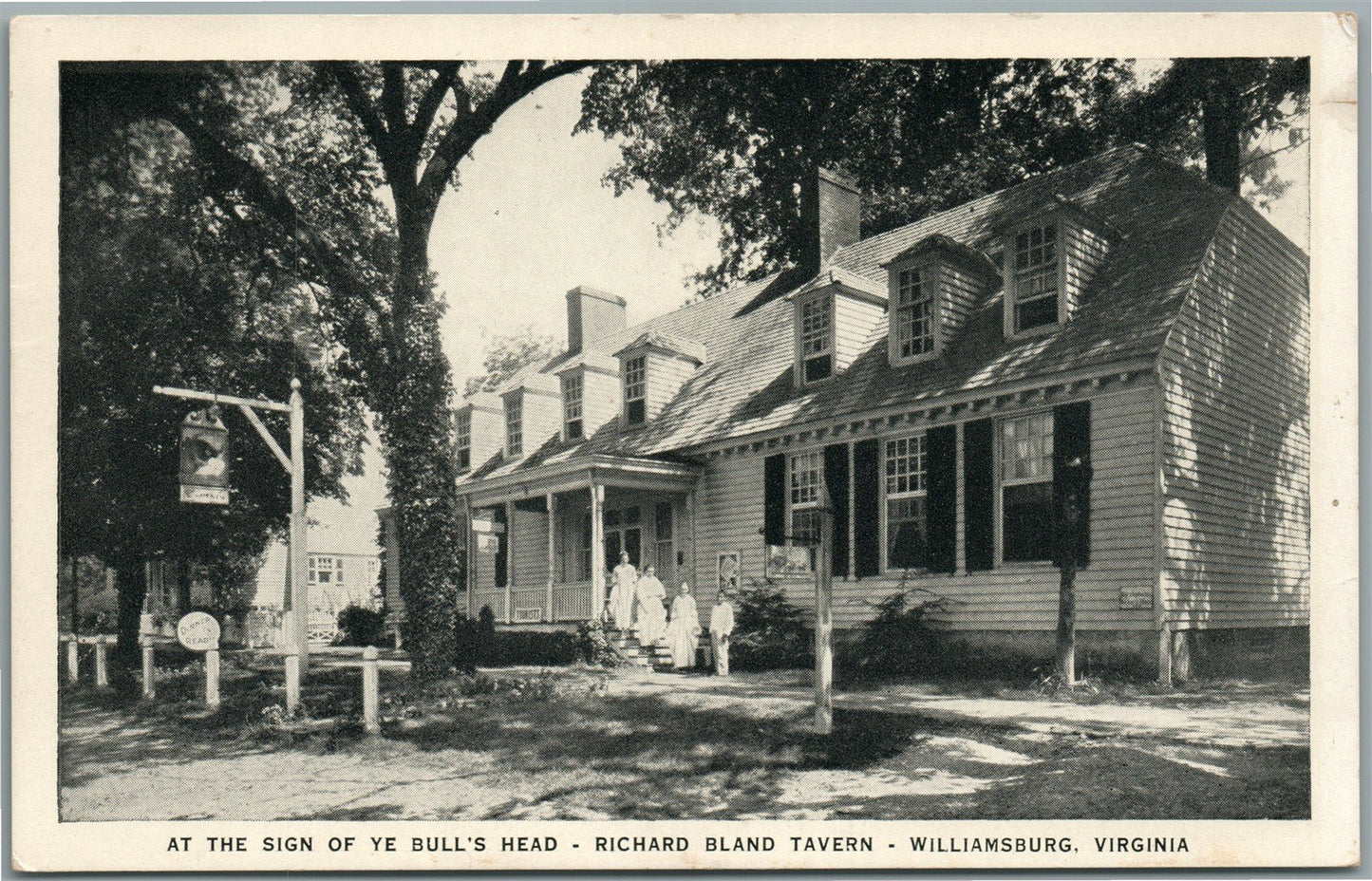 WILLIAMSBURG VA RICHARD BLAND TAVERN ANTIQUE POSTCARD