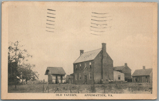 APPOMATTOX VA OLD TAVERN ANTIQUE POSTCARD
