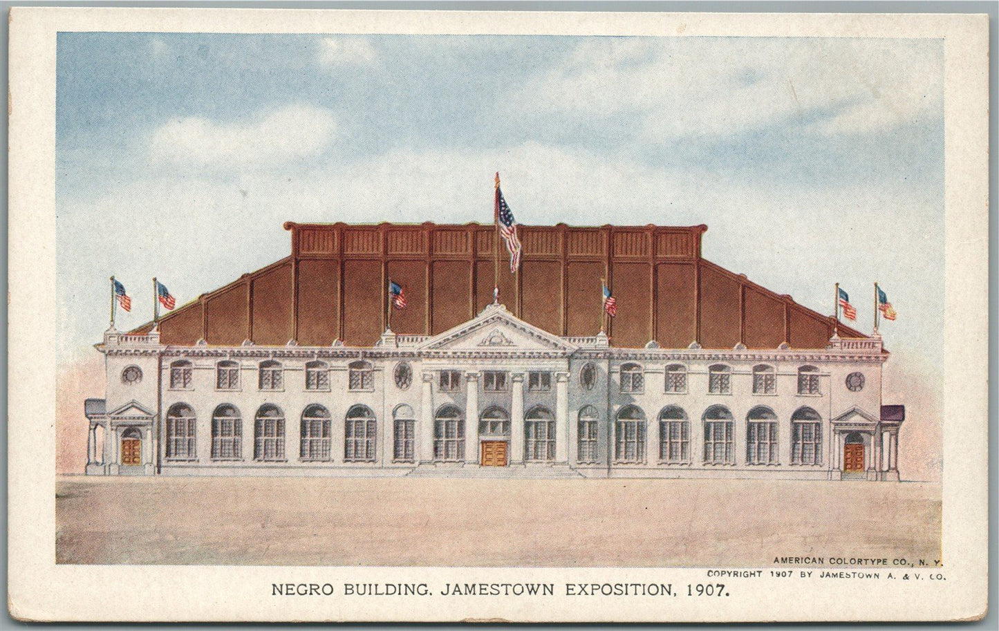 JAMESTOWN EXPOSITION VA NEGRO BUILDING ANTIQUE POSTCARD