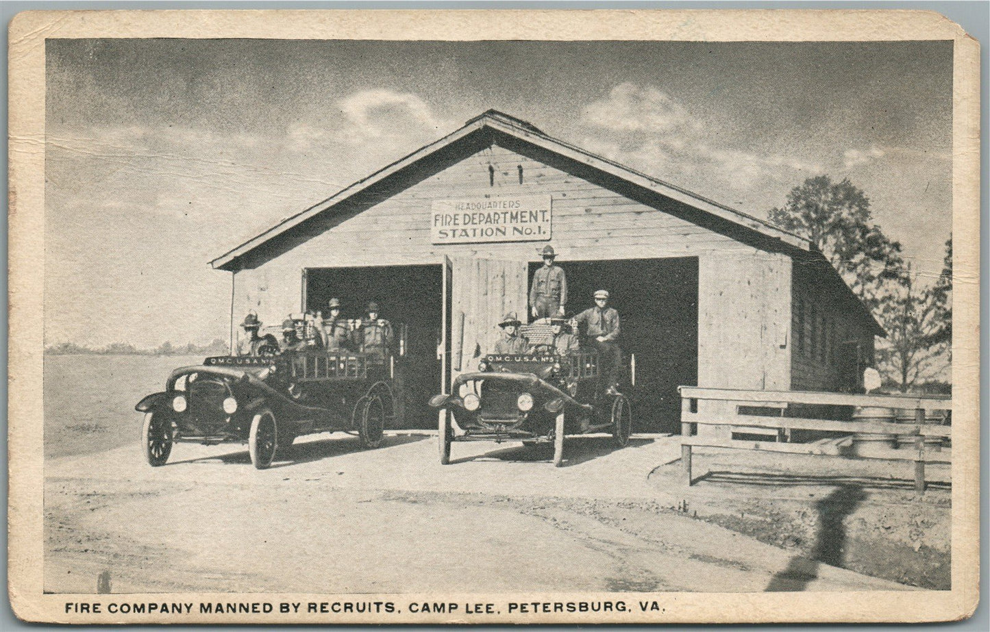 PETERSBURG VA CAMP LEE FIRE COMPANY ANTIQUE POSTCARD