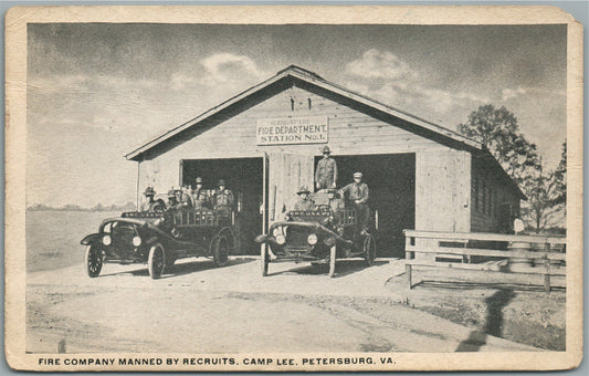PETERSBURG VA CAMP LEE FIRE COMPANY ANTIQUE POSTCARD