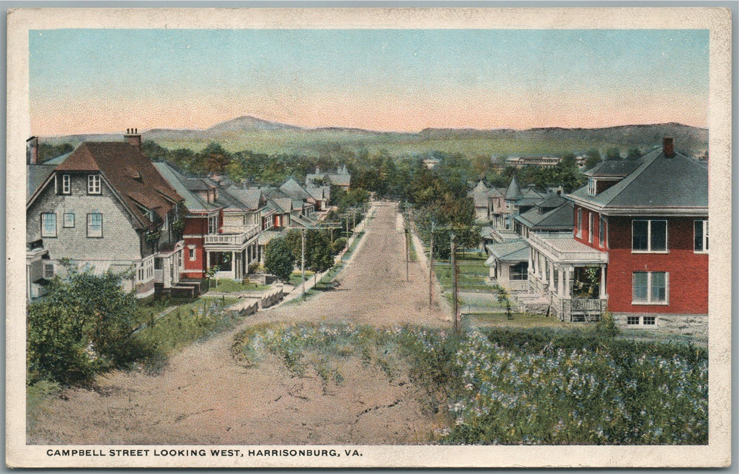 HARRISONBURG VA CAMPBELL STREET ANTIQUE POSTCARD