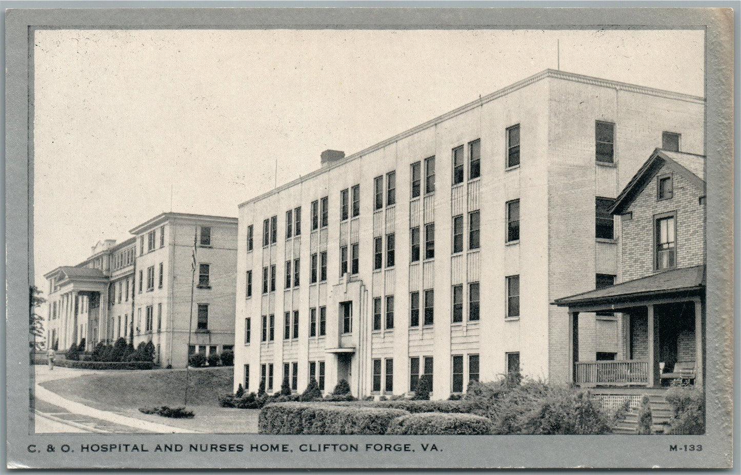 CLIFTON FORGE VA C. & O. HOSPITAL ANTIQUE POSTCARD