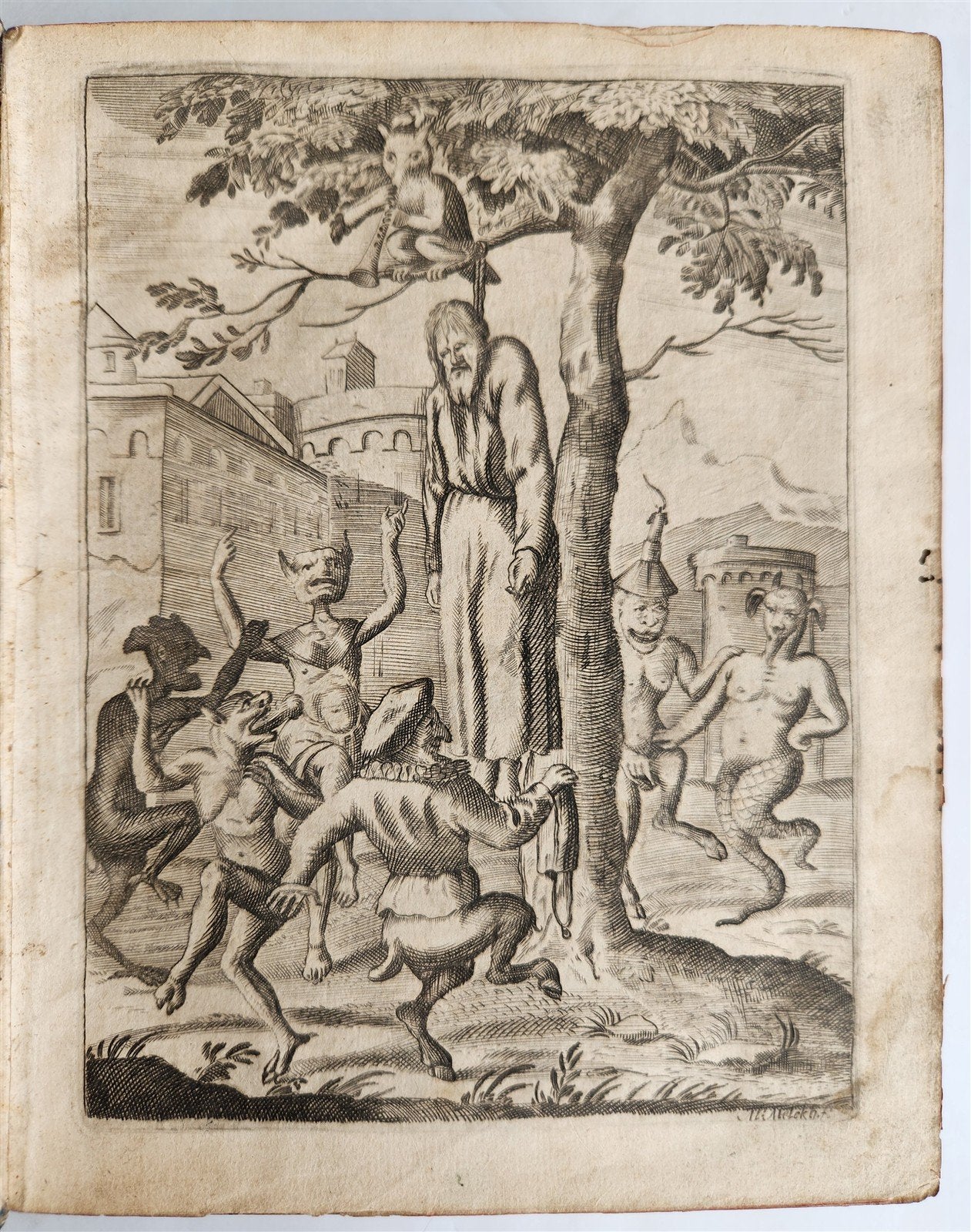1686 JUDAS ISCARIOT BIOGRAPHY in GERMAN antique VELLUM BINDING