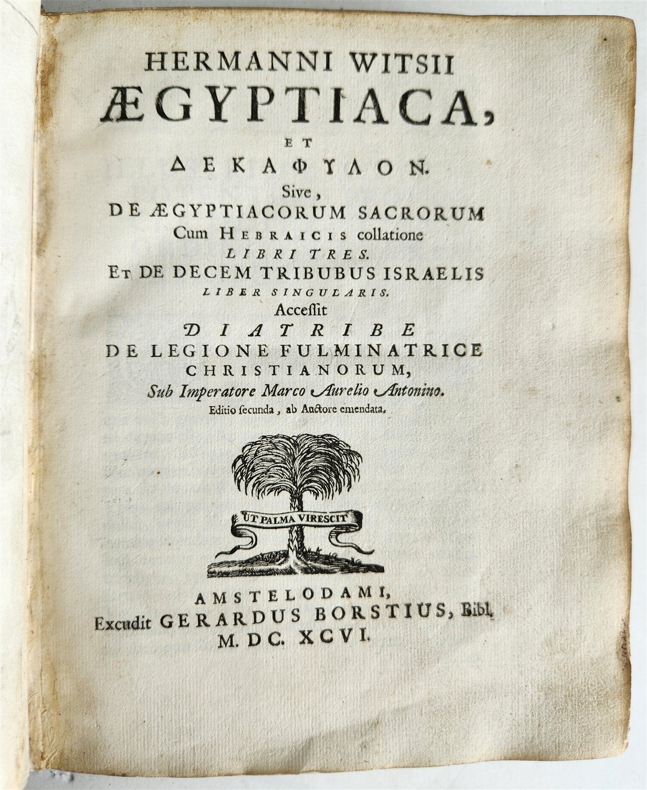 1696 AEGYPTIACA by Witsius antique EGYPTIAN & HEBREW RELIGIOUS CEREMONIES