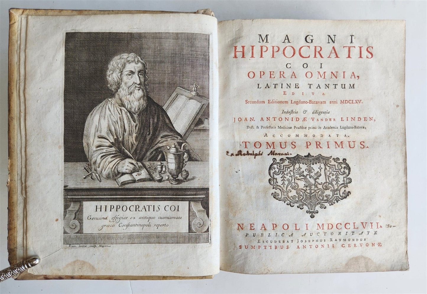 1757 HIPPOCRATES TREATISE antique MEDICAL vellum bound