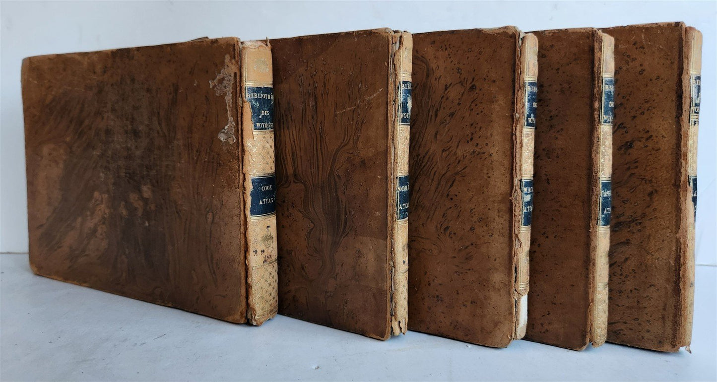 1817 VOYAGES 5 ATLAS VOLUMES antique ILLUSTRATED travels COOK ASIA TURKEY w/MAPS