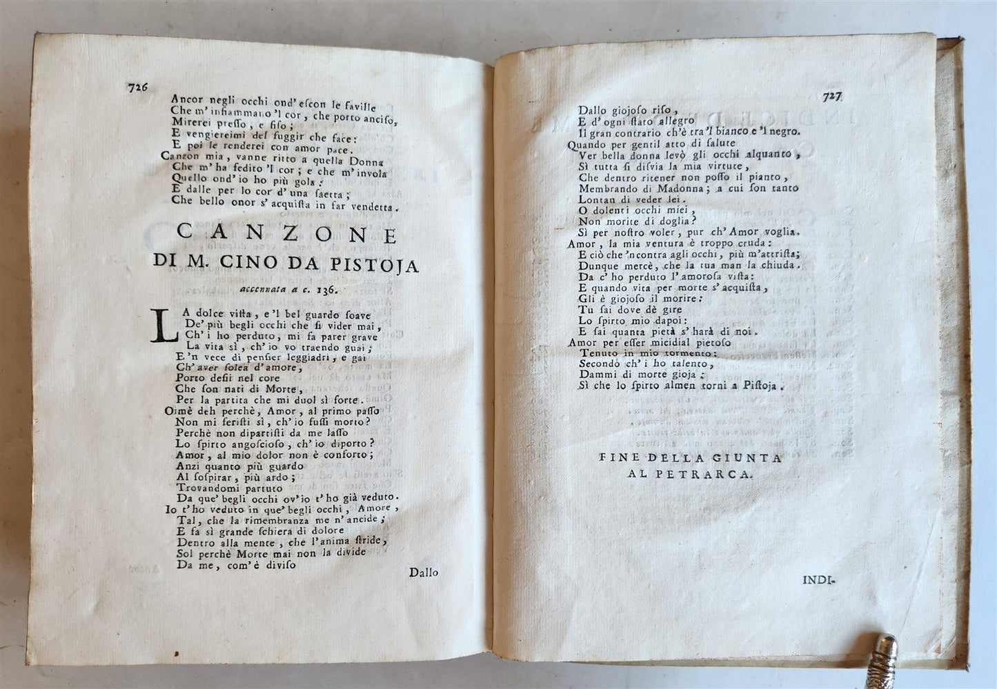 1741 FRANCESCO PETRARCA antique VELLUM BOUND