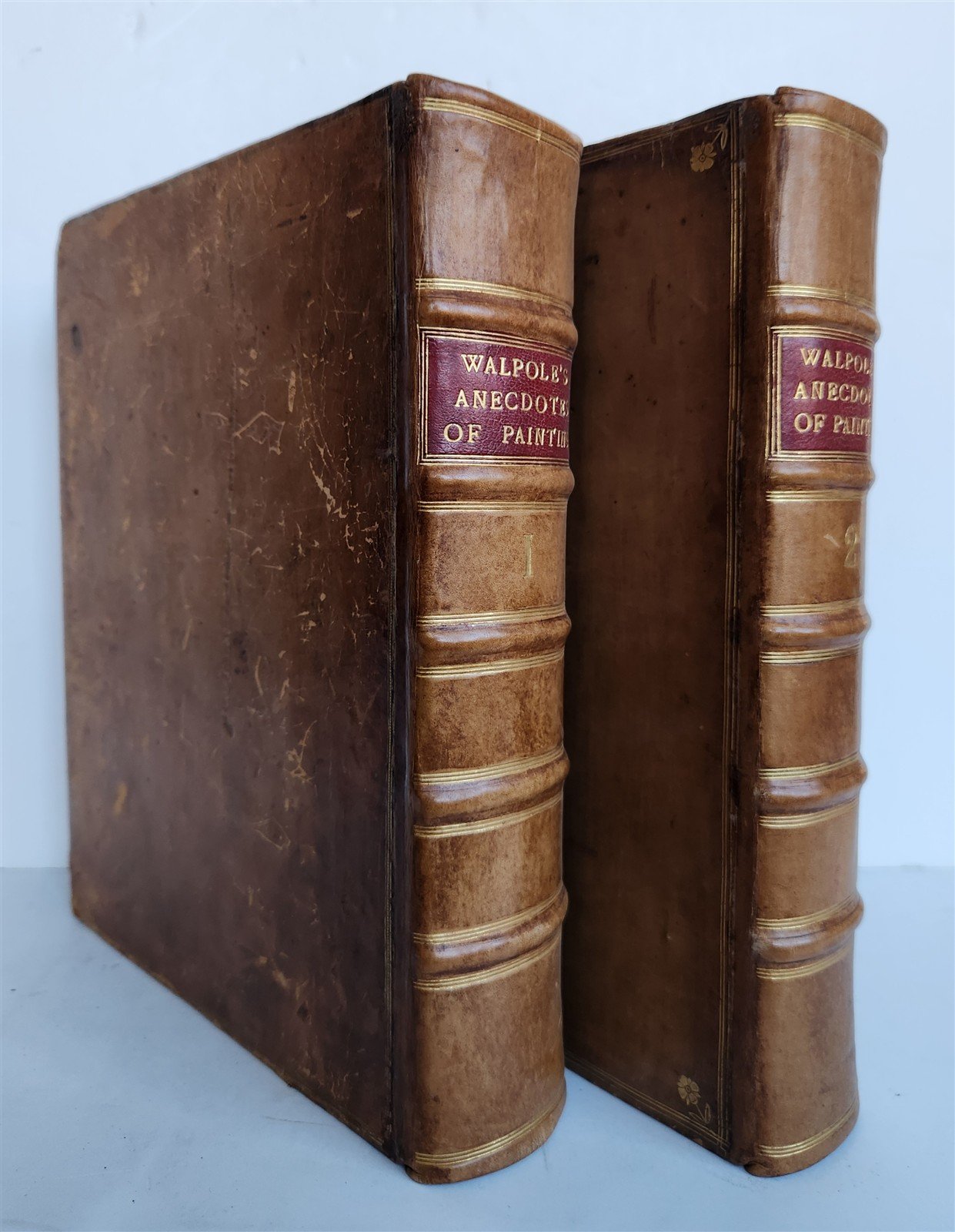 1762 ANECDOTES of PAINTING in ENGLAND antique ILLUSTRATED w/90 engravings 2 vols