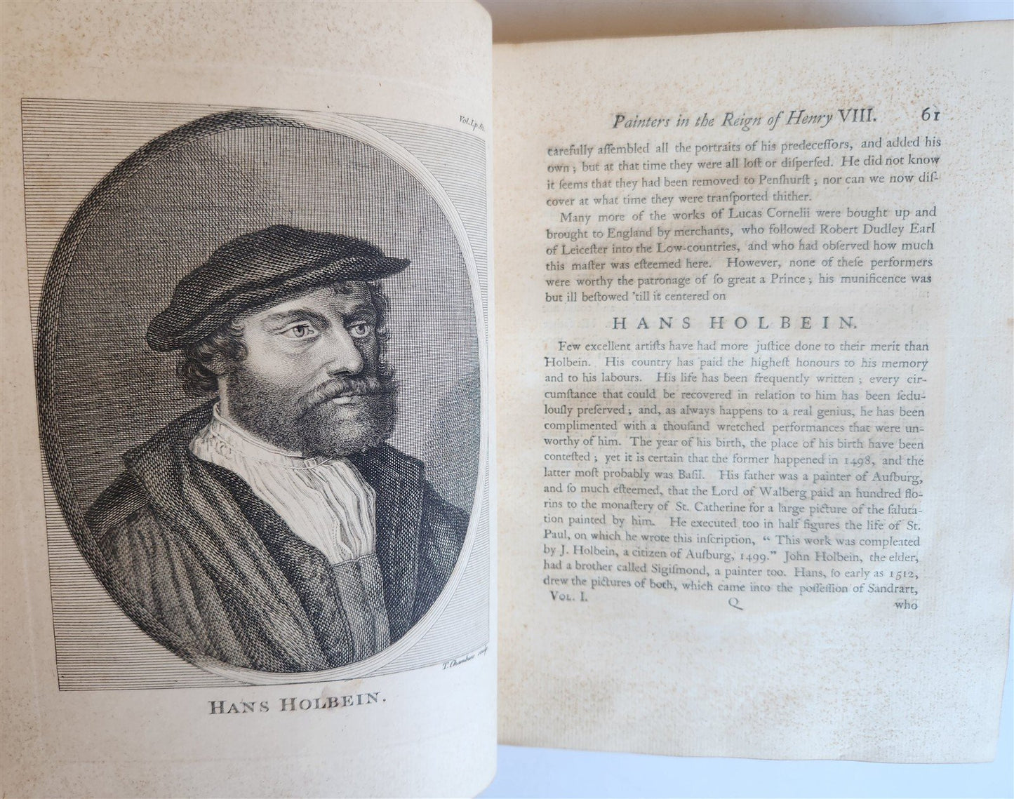 1762 ANECDOTES of PAINTING in ENGLAND antique ILLUSTRATED w/90 engravings 2 vols