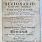 1759 ITALIAN GERMAN DICTIONARY antique Dizionario italiano-tedesco 18th CENTURY