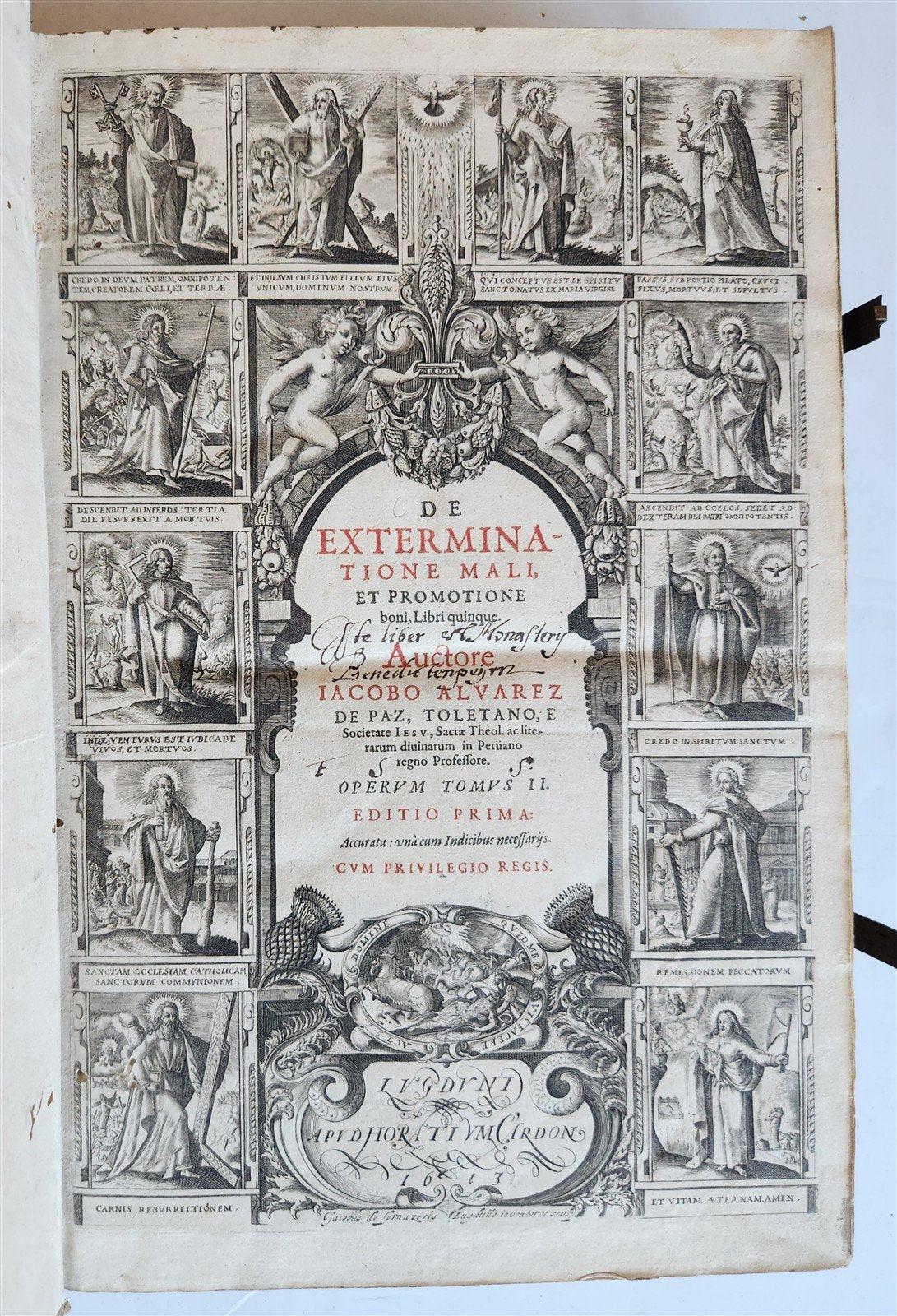1613 On EXTERMINATION of EVIL & PROMOTION of GOOD antique JESUIT PIGSKIN FOLIO