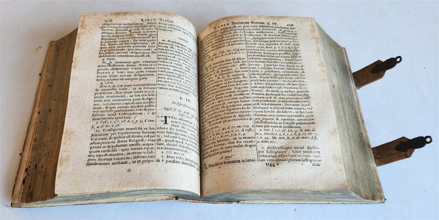 1659 JESUIT THEOLOGY by Tommaso Tamburini antique PIGSKIN over WOOD BINDING