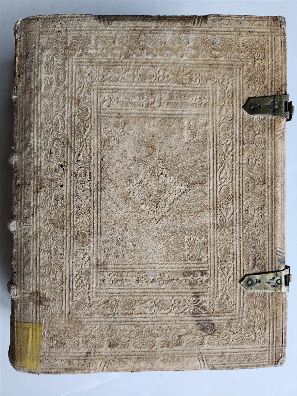 1665 THEOLOGY by Tommaso Tamburini antique PERIOD BINDING PIGSKIN w/ CLASPS
