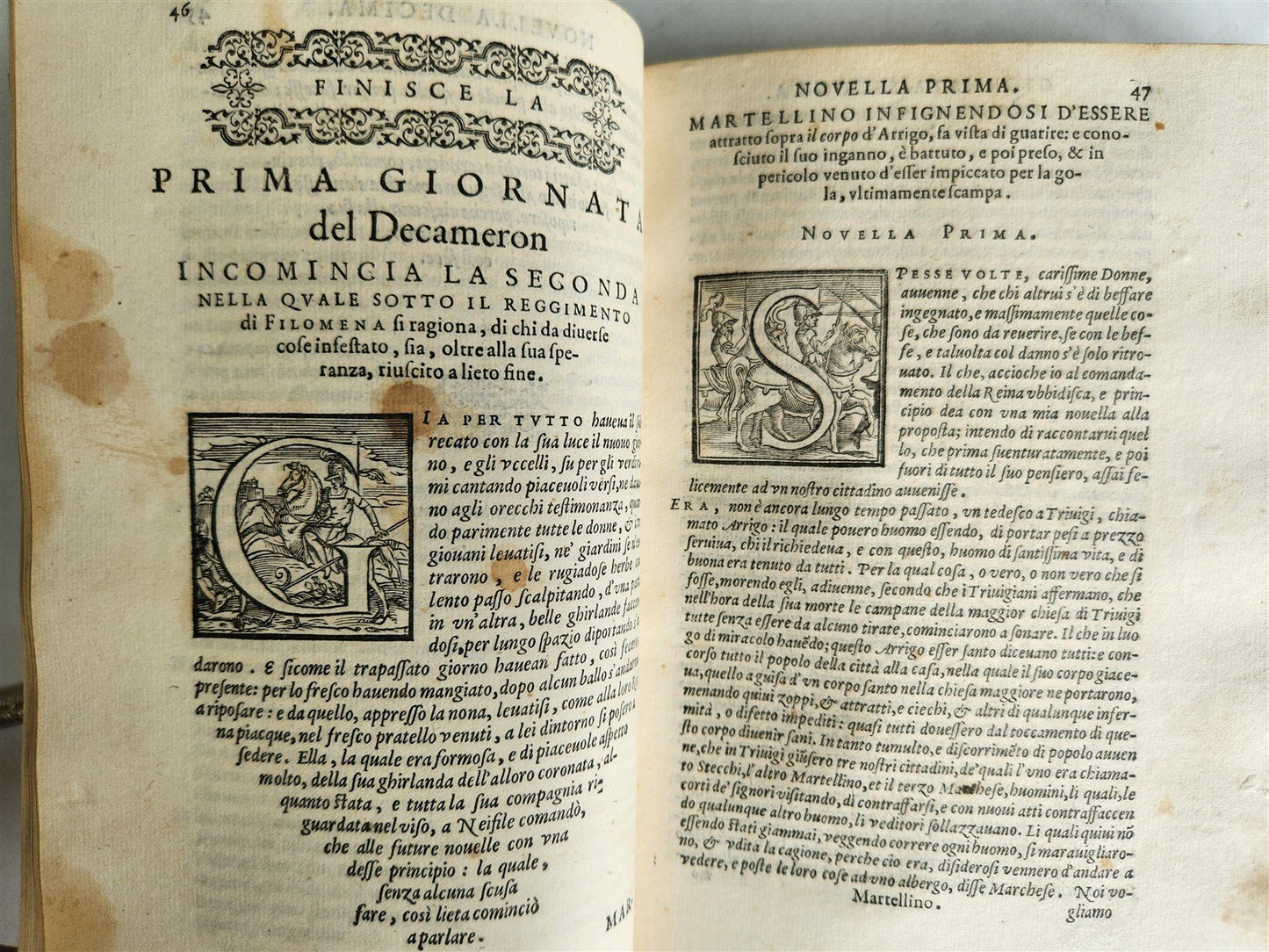 1582 DECAMERON by GIOVANI BOCCACCIO 16th CENTURY antique AMAZING BINDING