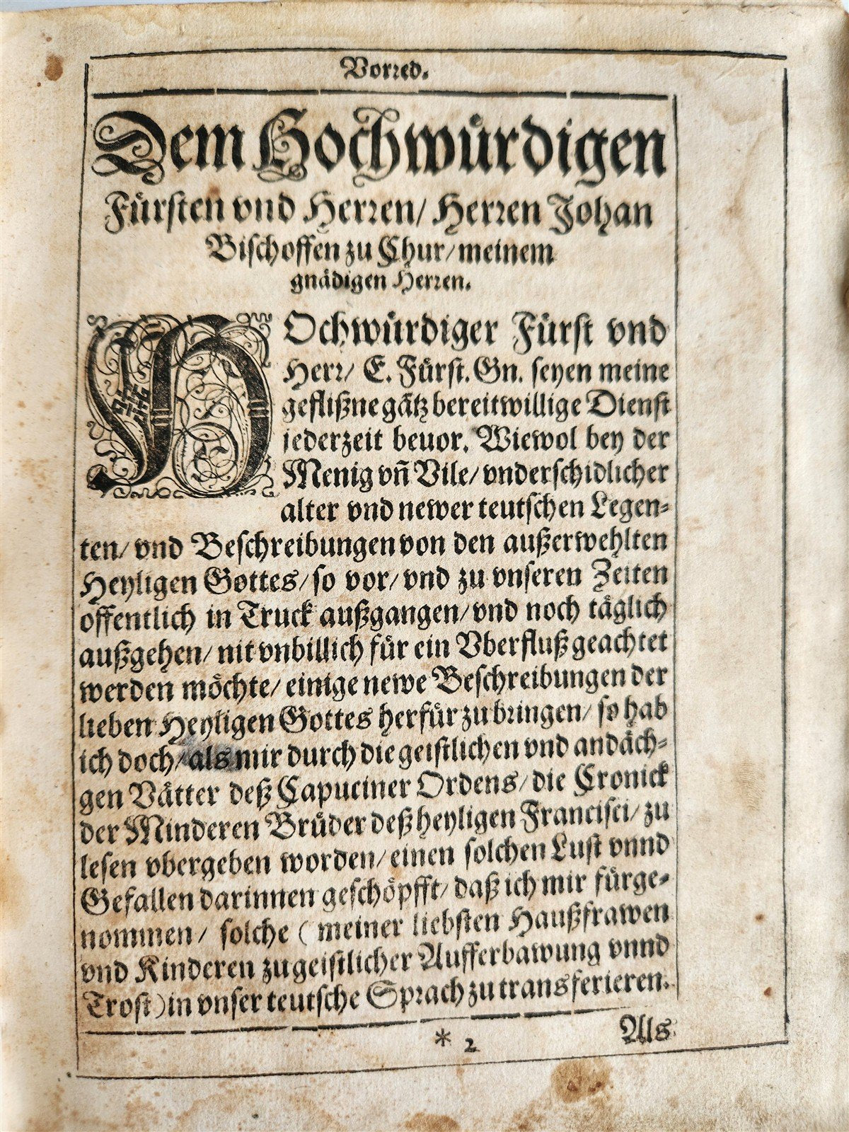1604 HISTORY of FRANCISCAN ORDER in GERMAN by Mark of Lisbon antique PIGSKIN