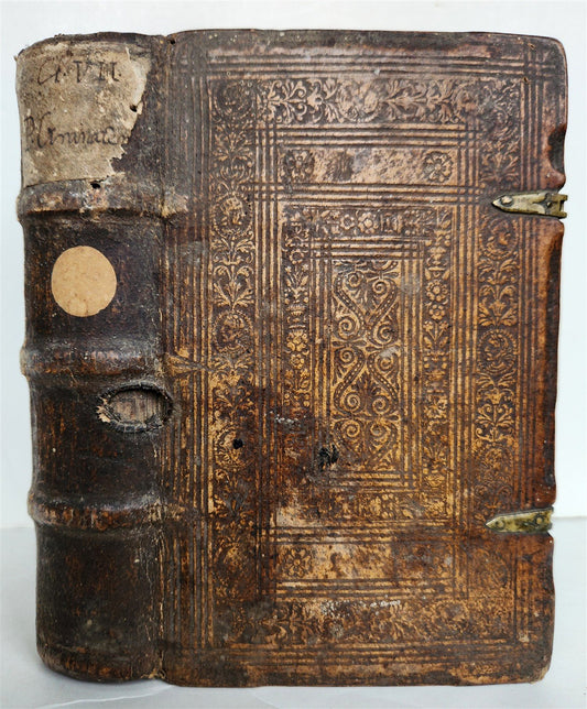 1581 SERMONS in LATIN Concionum de tempore antique PIGSKIN BINDING w/ CLASPS