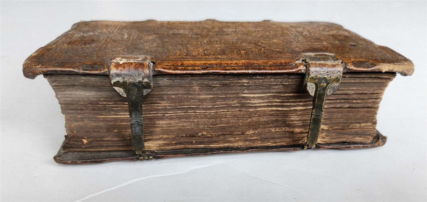 1581 SERMONS in LATIN Concionum de tempore antique PIGSKIN BINDING w/ CLASPS