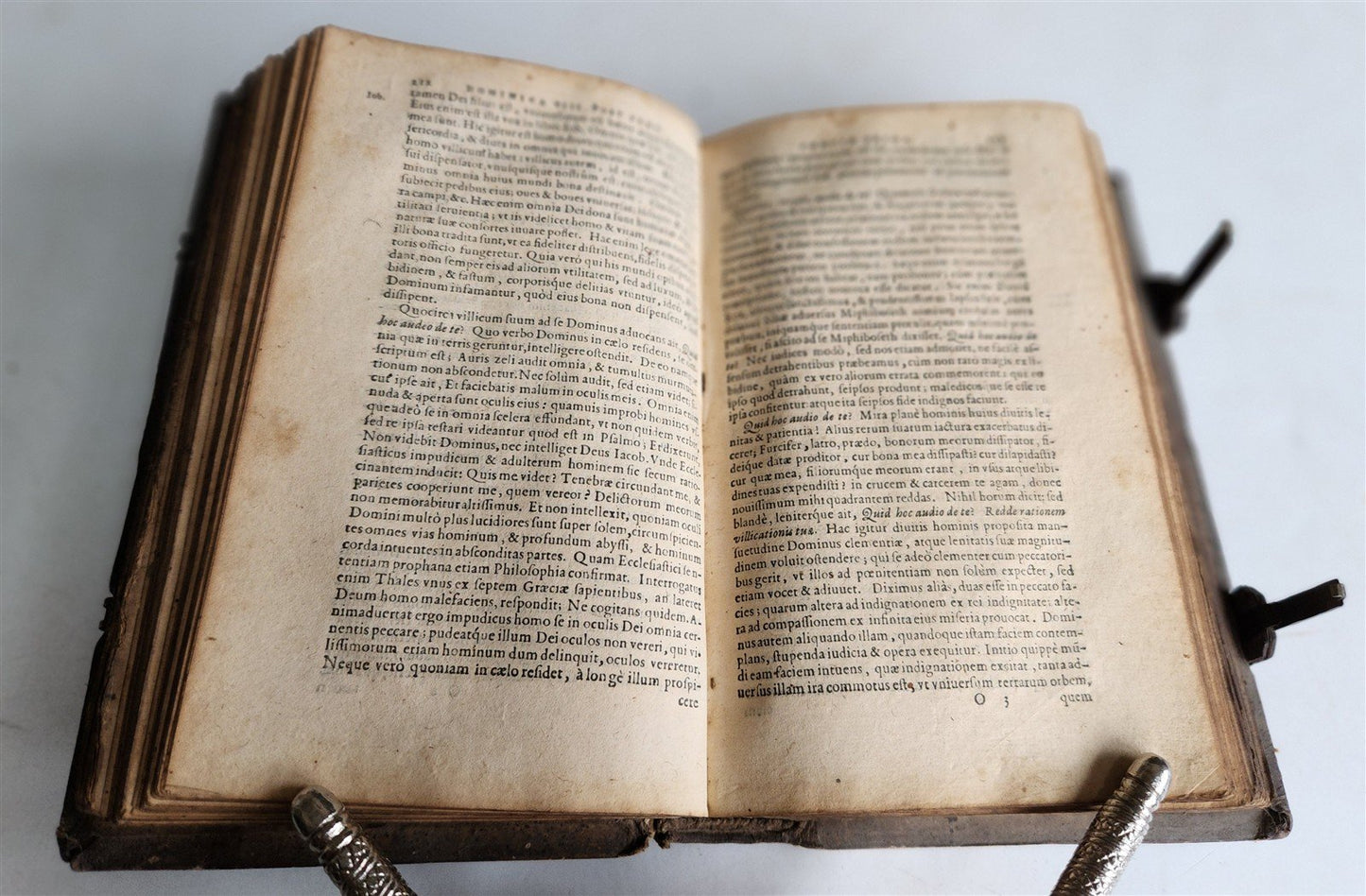 1581 SERMONS in LATIN Concionum de tempore antique PIGSKIN BINDING w/ CLASPS