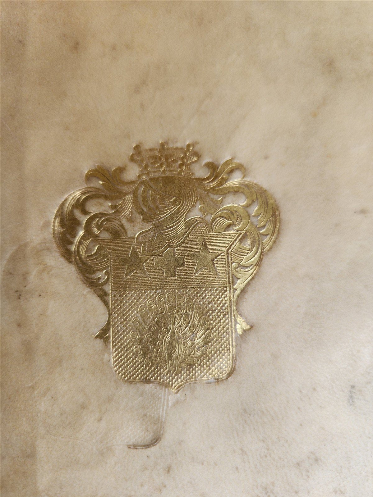 1658 LIFE of BASIL the GREAT antique VELLUM BINDING w/ COAT of ARMS provenance