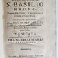 1658 LIFE of BASIL the GREAT antique VELLUM BINDING w/ COAT of ARMS provenance