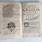 1658 LIFE of BASIL the GREAT antique VELLUM BINDING w/ COAT of ARMS provenance