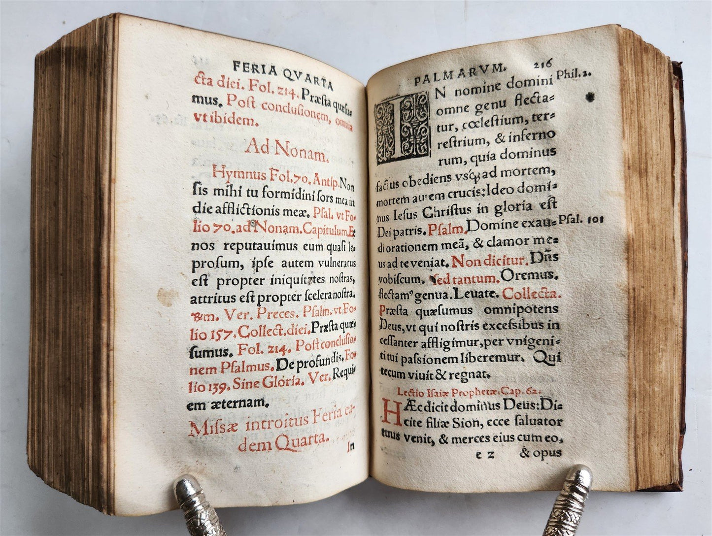 1571 LITURGY ILLUSTRATED Office of Holy Week antique ORIGINAL 16th CENT. BINDING