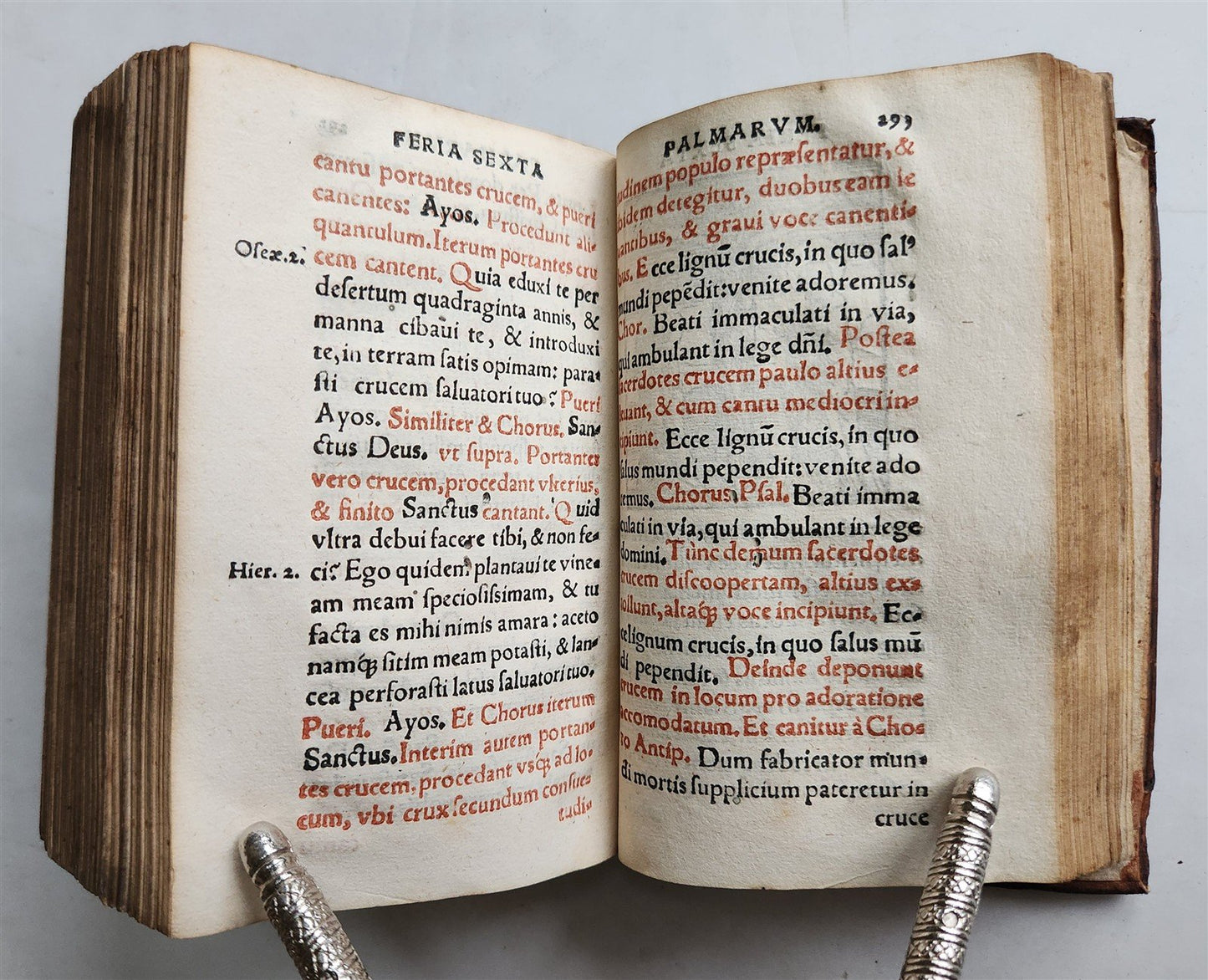 1571 LITURGY ILLUSTRATED Office of Holy Week antique ORIGINAL 16th CENT. BINDING