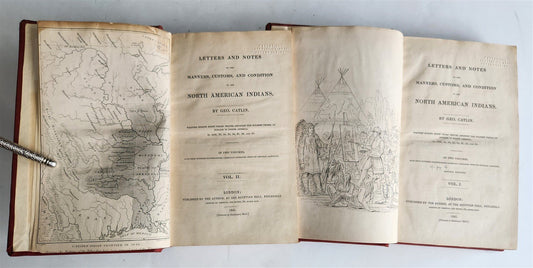 1841 MANNERS & CUSTOMS of NORTH AMERICAN INDIANS antique 2 VOLS ILLUSTRATED
