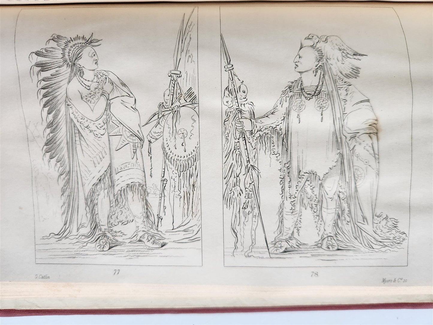 1841 MANNERS & CUSTOMS of NORTH AMERICAN INDIANS antique 2 VOLS ILLUSTRATED