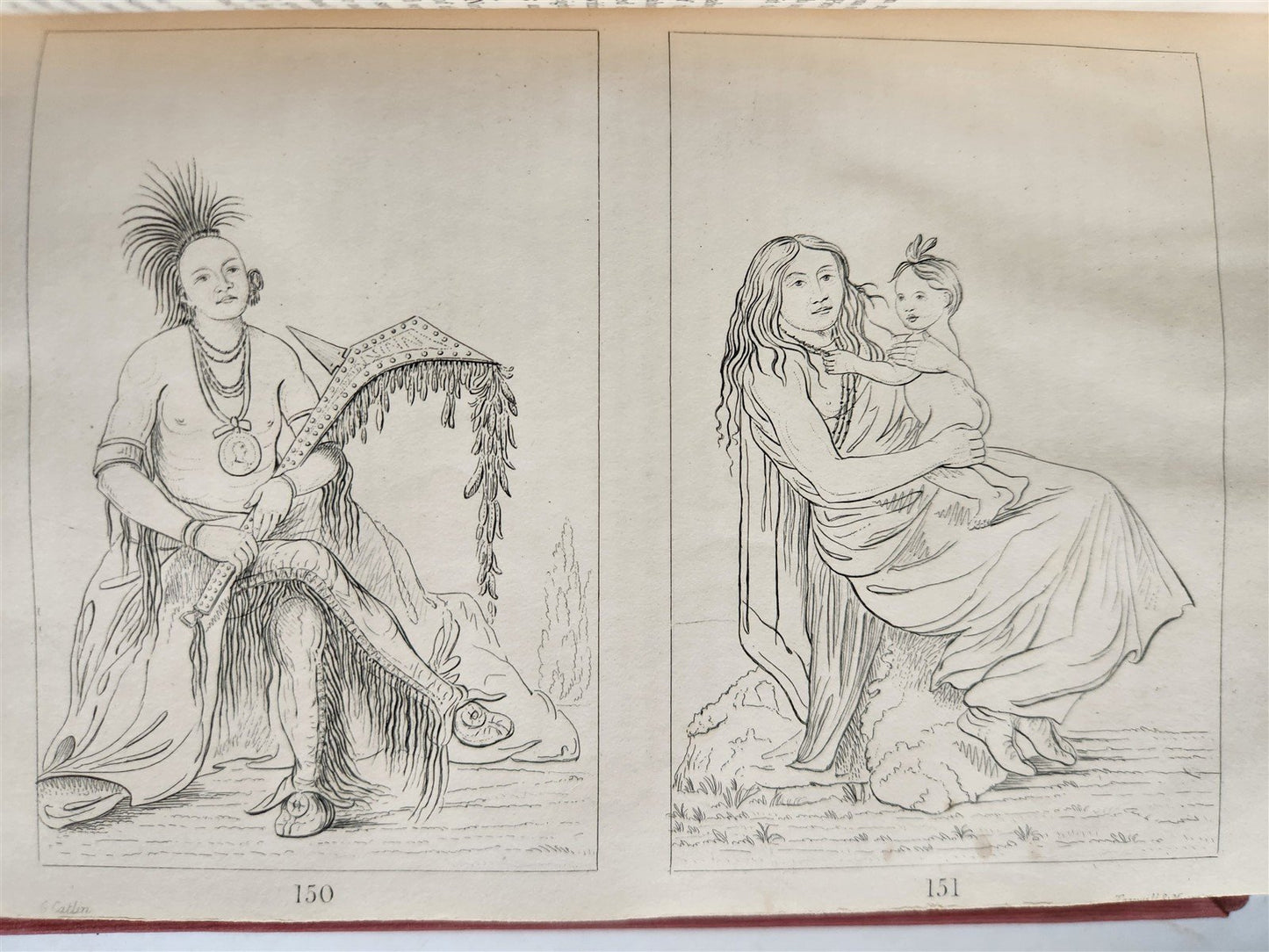 1841 MANNERS & CUSTOMS of NORTH AMERICAN INDIANS antique 2 VOLS ILLUSTRATED