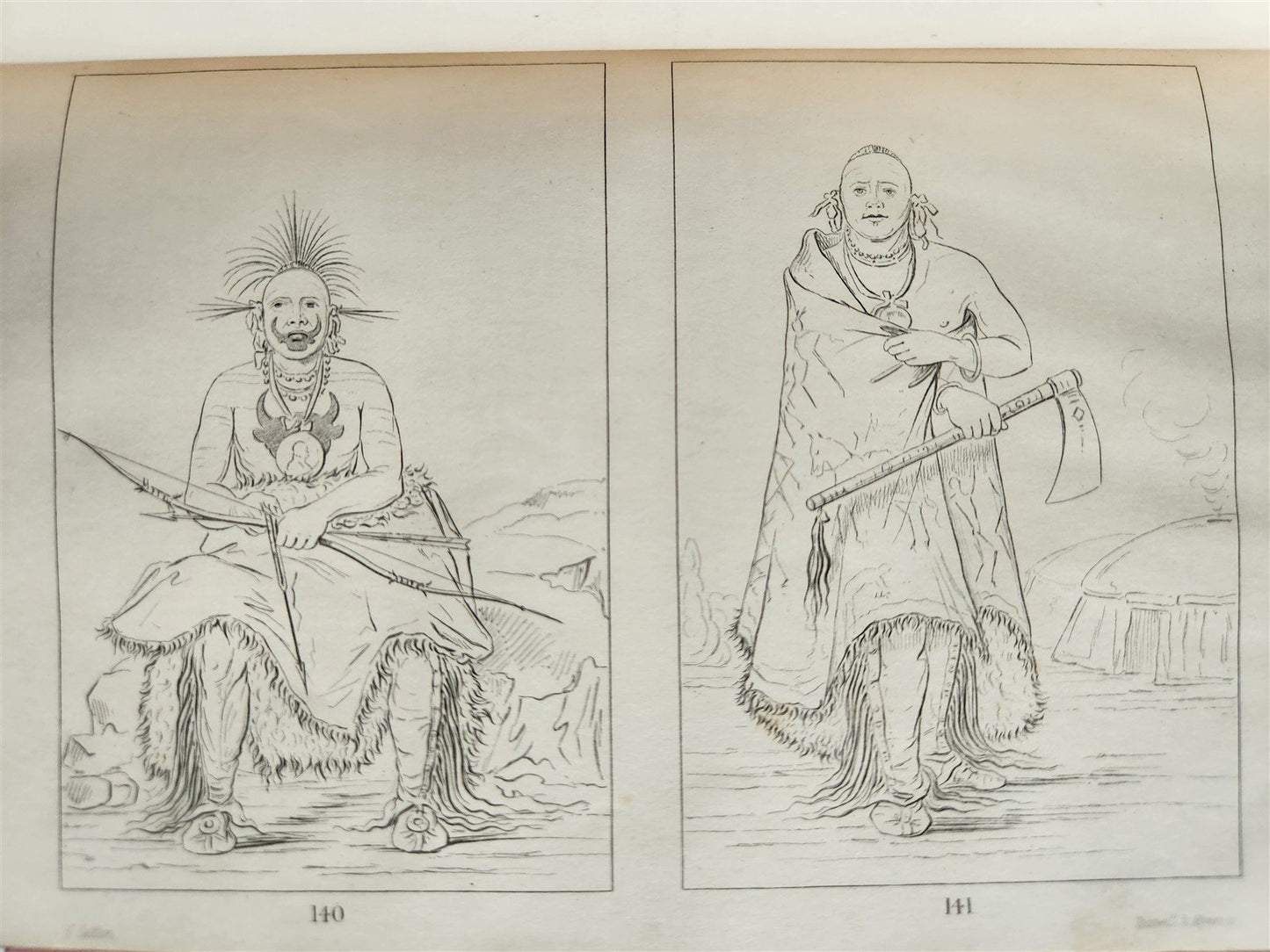1841 MANNERS & CUSTOMS of NORTH AMERICAN INDIANS antique 2 VOLS ILLUSTRATED