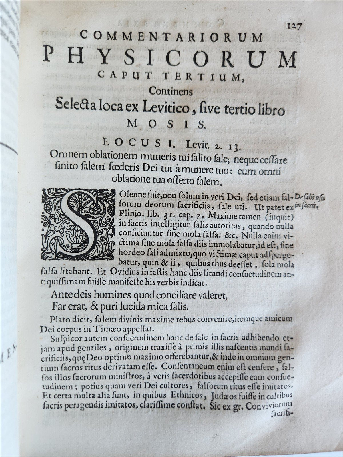 1651 COMMENTARIA PHYSICA by JOHANN MEY antique