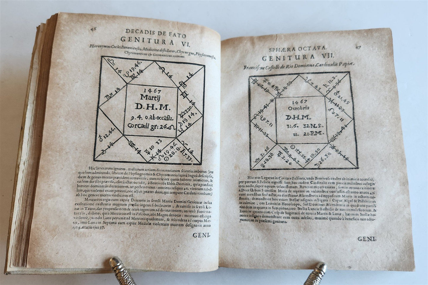 1665 ASTROLOGY HOROSCOPES antique ILLUSTRATED physiognomy chiromancy metoscopy