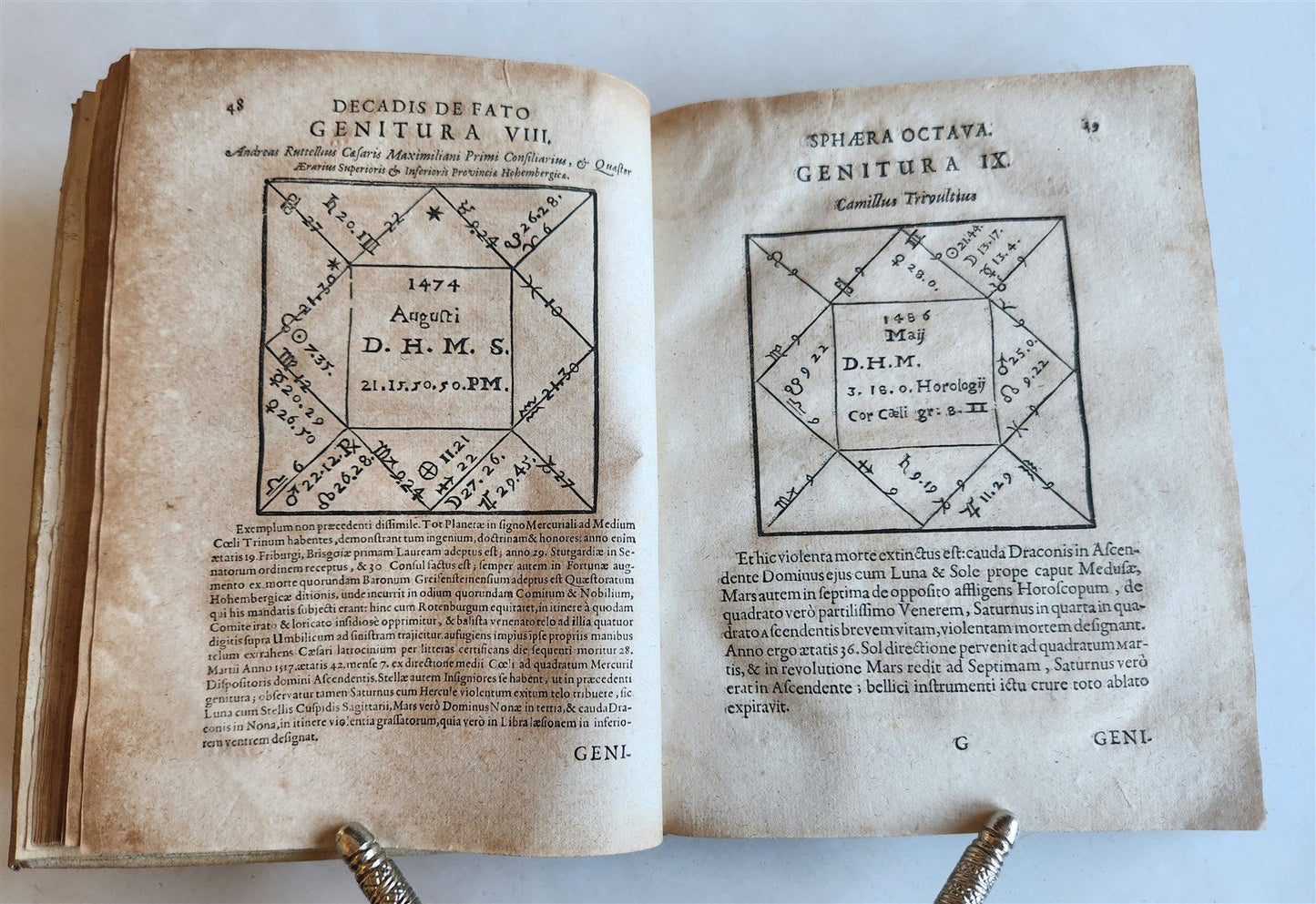 1665 ASTROLOGY HOROSCOPES antique ILLUSTRATED physiognomy chiromancy metoscopy