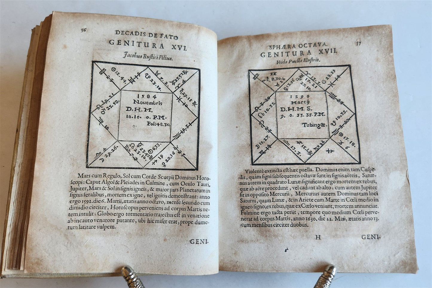 1665 ASTROLOGY HOROSCOPES antique ILLUSTRATED physiognomy chiromancy metoscopy