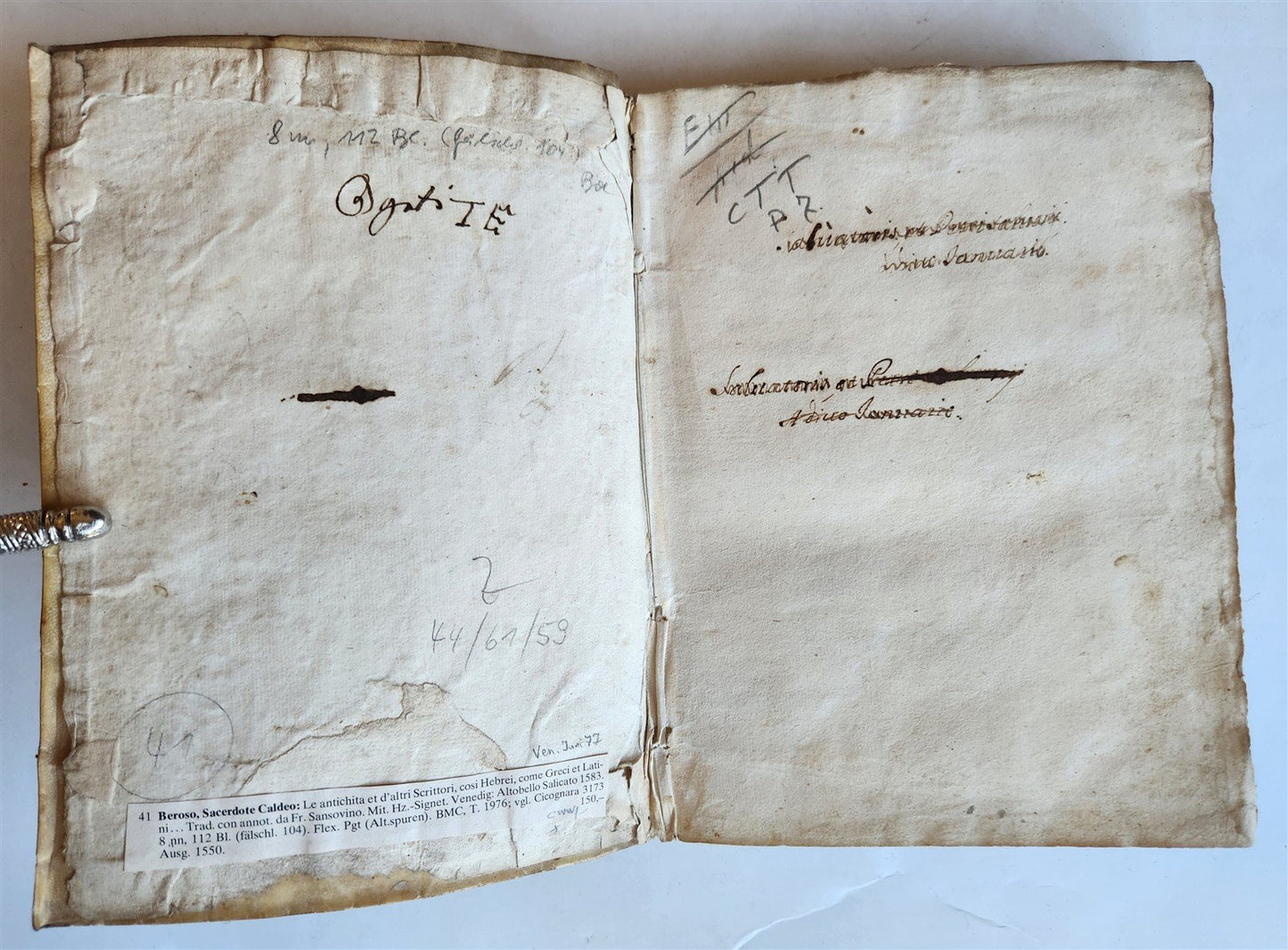 1583 ANTIQUITIES of CHALDEAN PRIES BEROSSUS antique by Francesco Sansovino