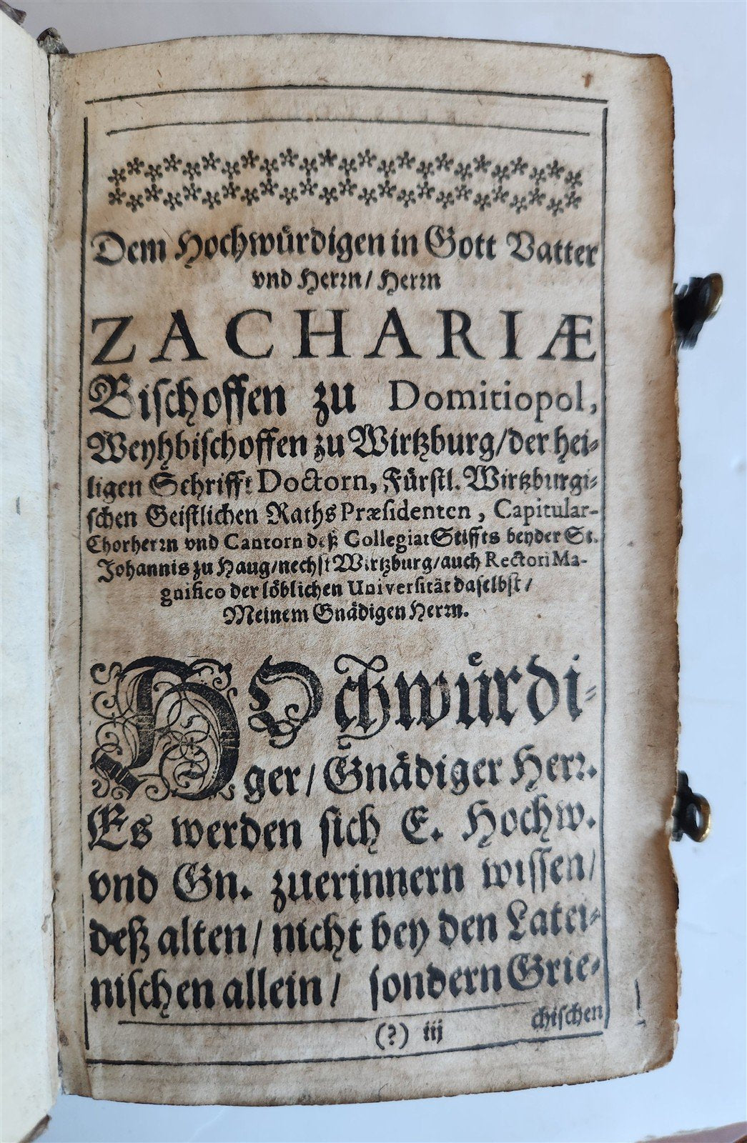 1650 PRAYER BOOK Vogler ILLUSTRATED antique DECORATIVE PIGSKIN BINDING w/ CLASPS