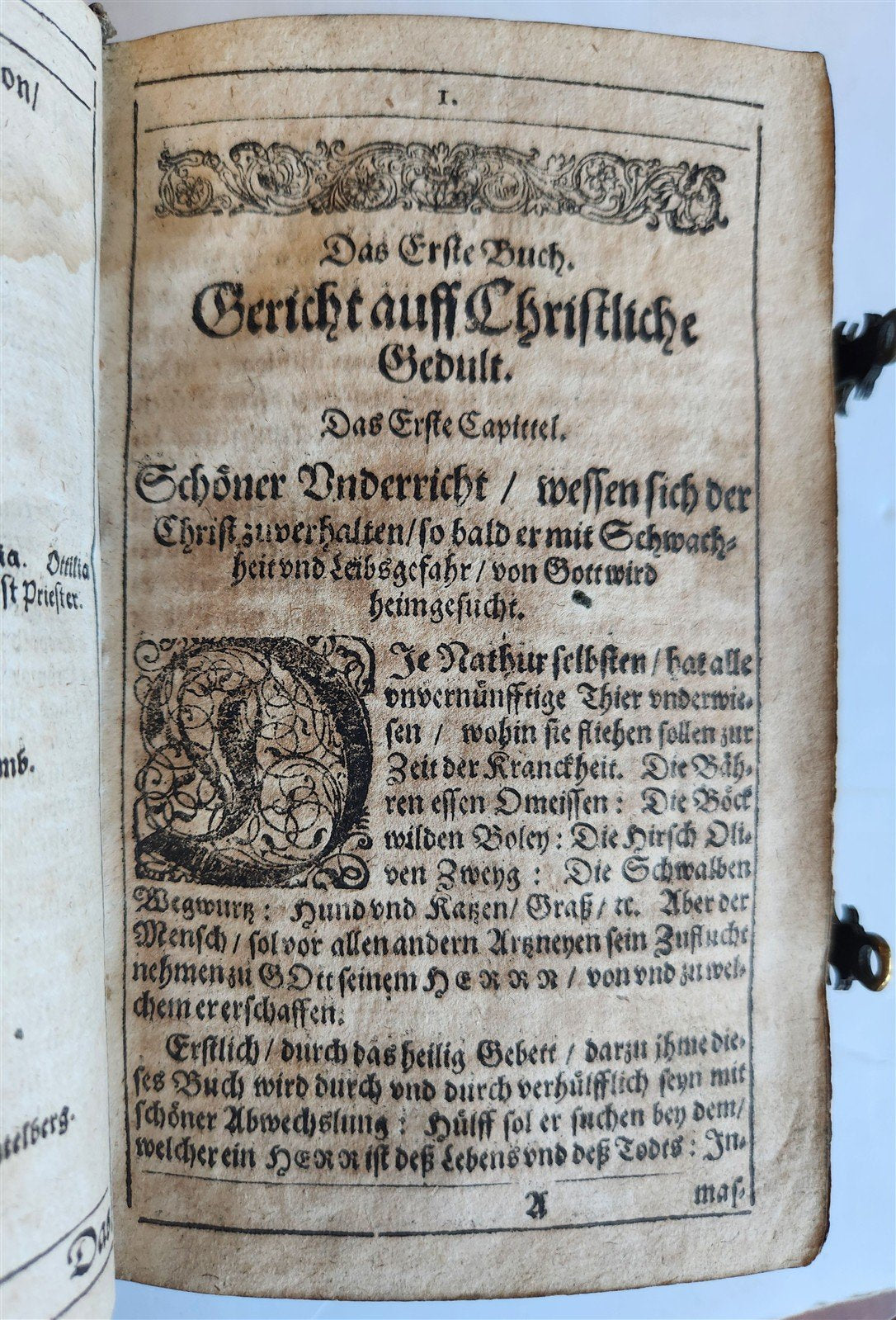 1650 PRAYER BOOK Vogler ILLUSTRATED antique DECORATIVE PIGSKIN BINDING w/ CLASPS