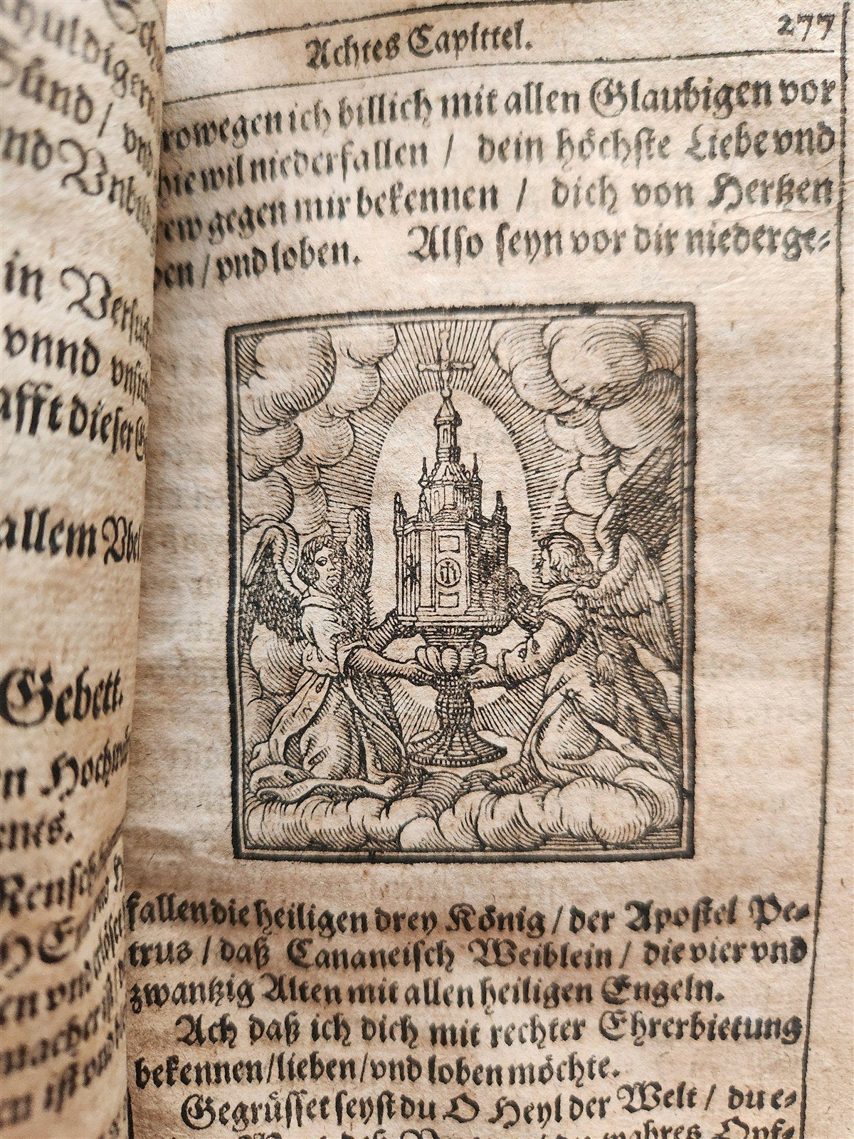 1650 PRAYER BOOK Vogler ILLUSTRATED antique DECORATIVE PIGSKIN BINDING w/ CLASPS