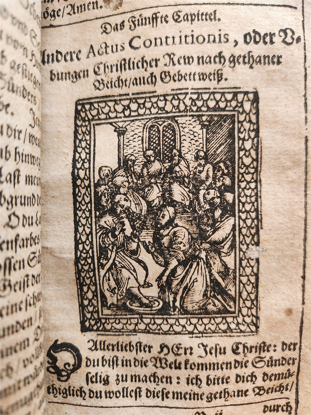 1650 PRAYER BOOK Vogler ILLUSTRATED antique DECORATIVE PIGSKIN BINDING w/ CLASPS
