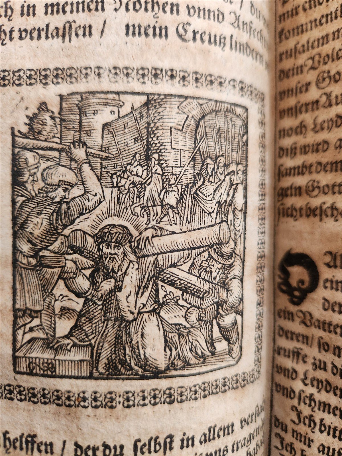 1650 PRAYER BOOK Vogler ILLUSTRATED antique DECORATIVE PIGSKIN BINDING w/ CLASPS