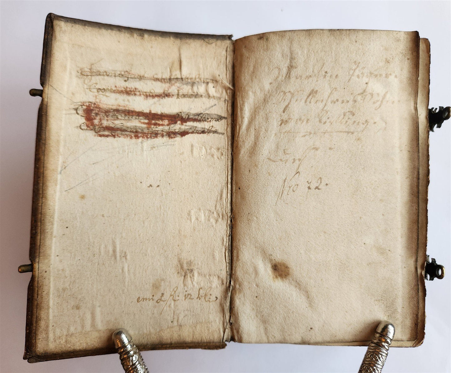 1650 PRAYER BOOK Vogler ILLUSTRATED antique DECORATIVE PIGSKIN BINDING w/ CLASPS